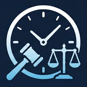 Gavel and clock icon